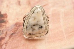 Genuine White Buffalo Turquoise Sterling Silver Ring